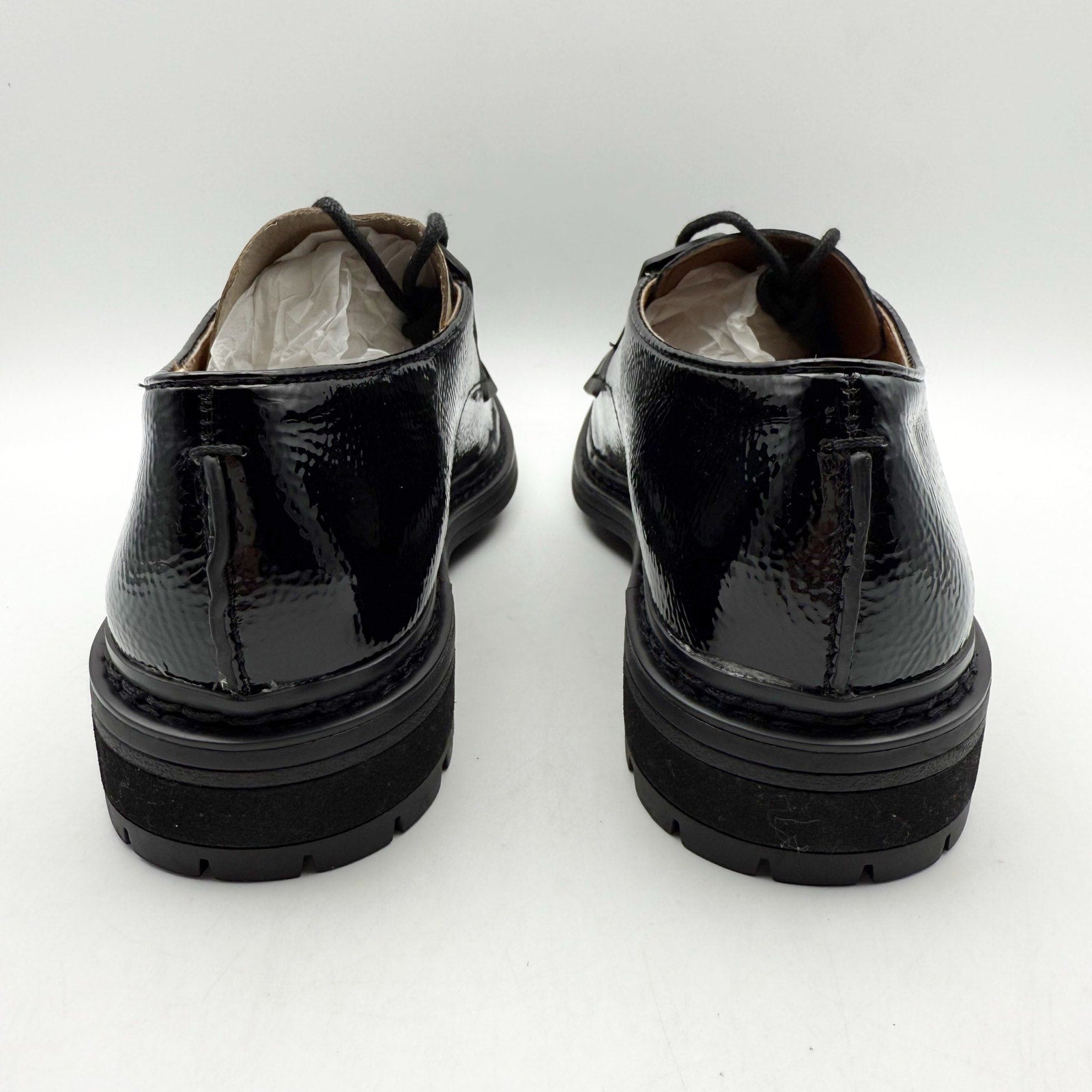 Franco Sarto Womens Sendra Lug Sole Derby Shoes US 7.5 M EU 37.5 Black NIB