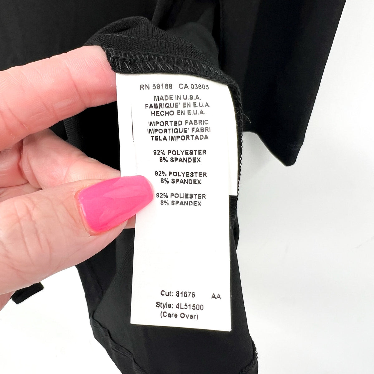 KAREN KANE Women's Twist Front Dress Large Black Stretch Long Sleeve NWT