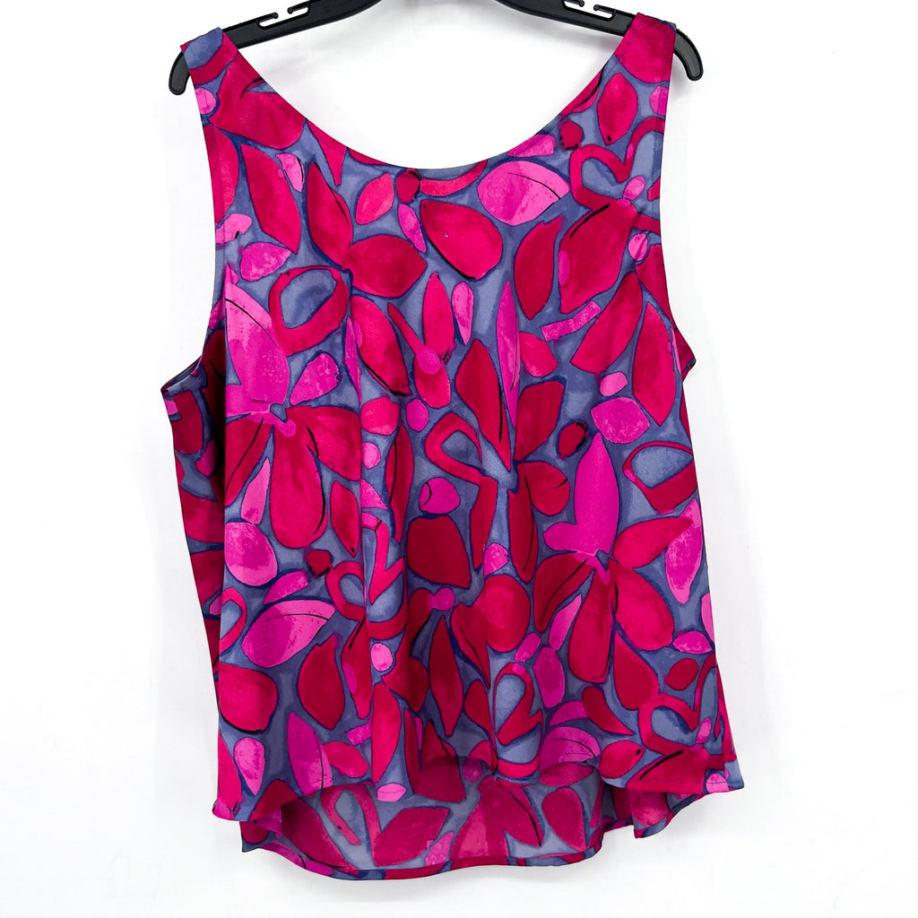 NIC + ZOE Women's Happy Petal Splash Tank Top 2X Pink Multi Cowl Neck NWT