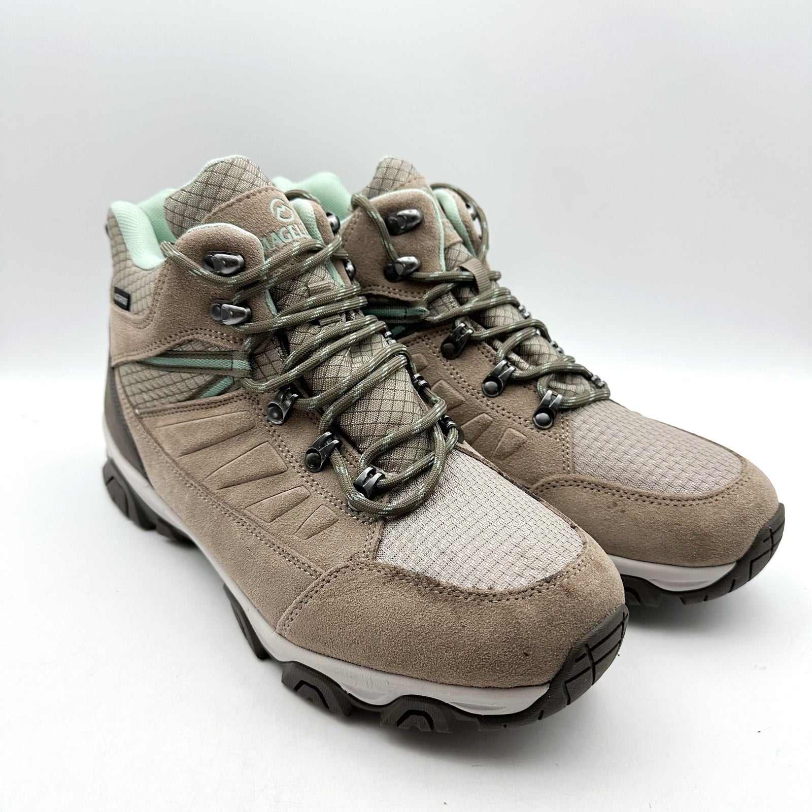 MAGELLAN OUTDOOR Womens Pro Explore Mid Trek Hiker Boots US 11 Beige WP NWOB