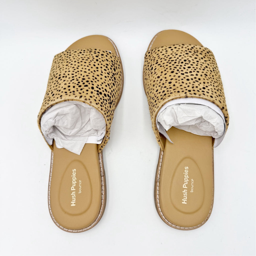 Hush Puppies Womens Lexi Slide Sandals Size 7 EU 38 Brown Black Calf Hair NIB