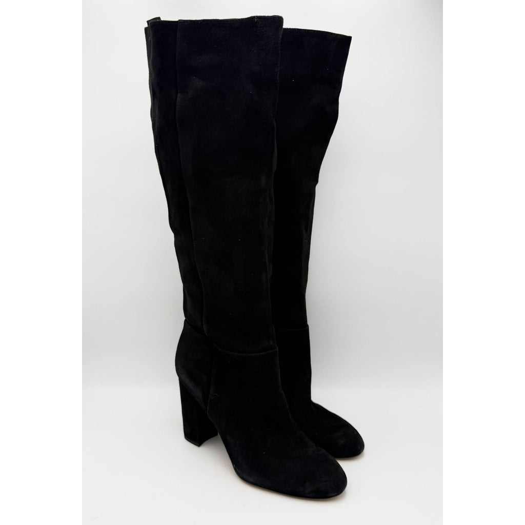 Sam Edelman Womens Caprice Heeled Knee High Boots Size 6 EU 36 Black Suede NWOB