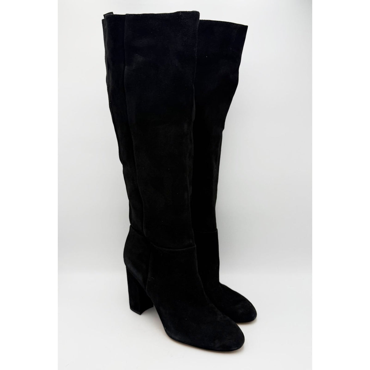 Sam Edelman Womens Caprice Heeled Knee High Boots Size 6 EU 36 Black Suede NWOB