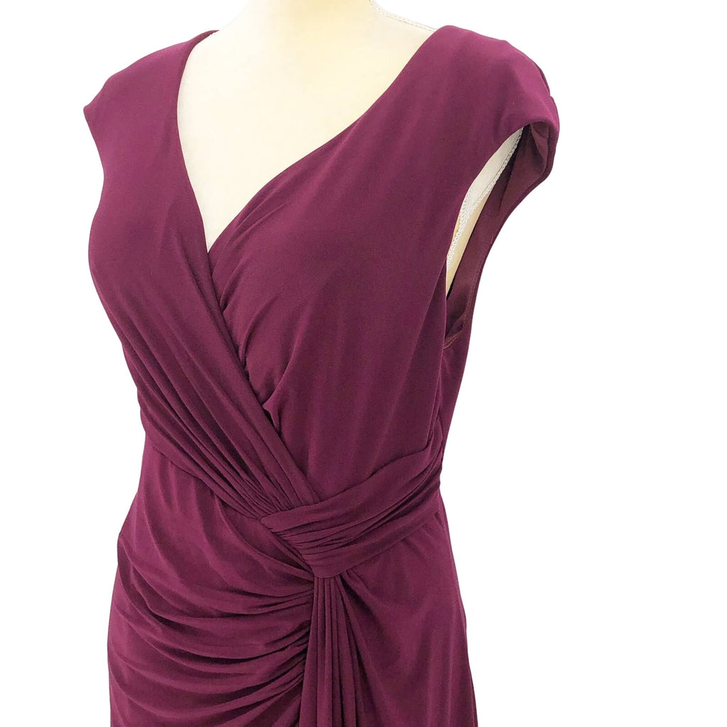 LA FEMME 29814 Women Knot Waist Jersey Evening Dress 18 Red Dark Berry NWT