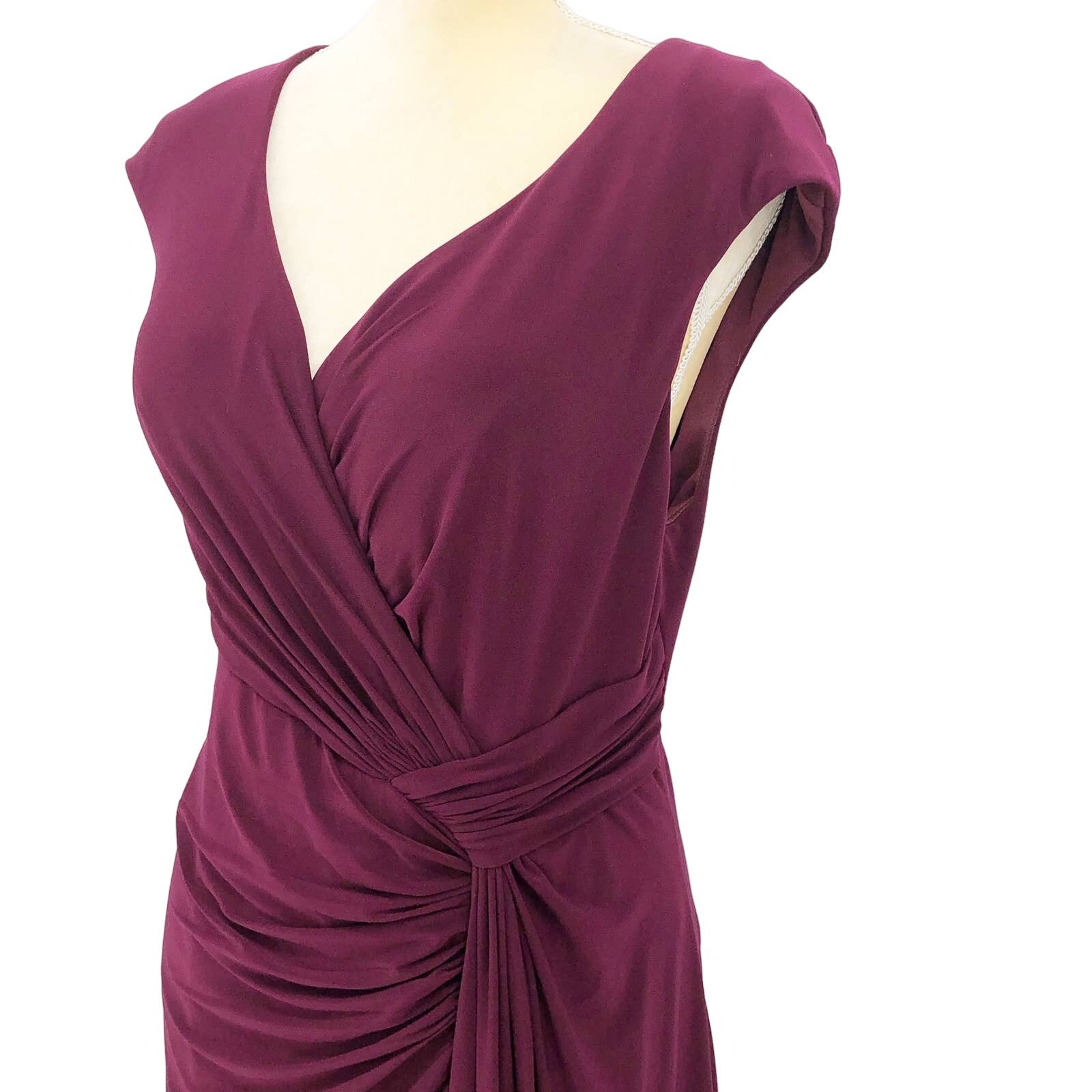LA FEMME 29814 Women Knot Waist Jersey Evening Dress 18 Red Dark Berry NWT
