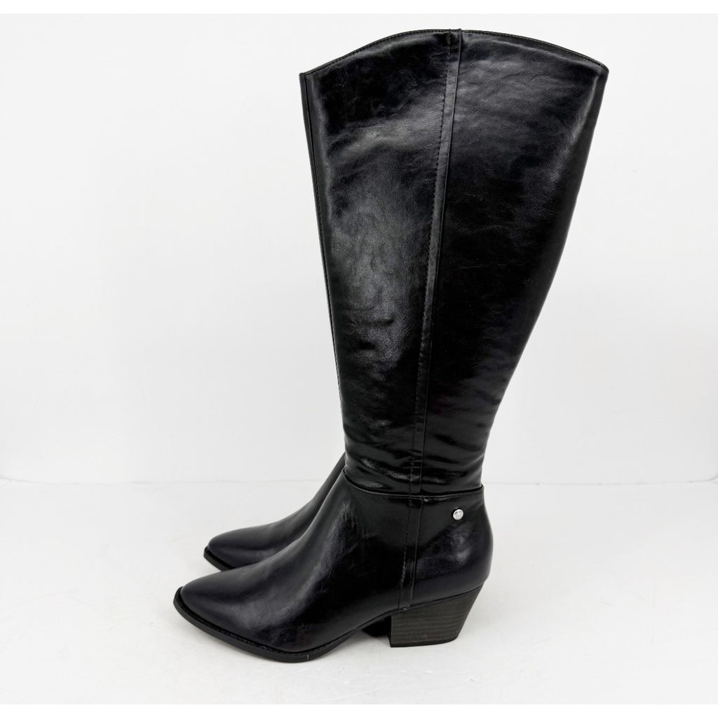 LifeStride Women's Reese Wide Calf Boot Size 8.5 Wide EU 39 Black Leather NWOB