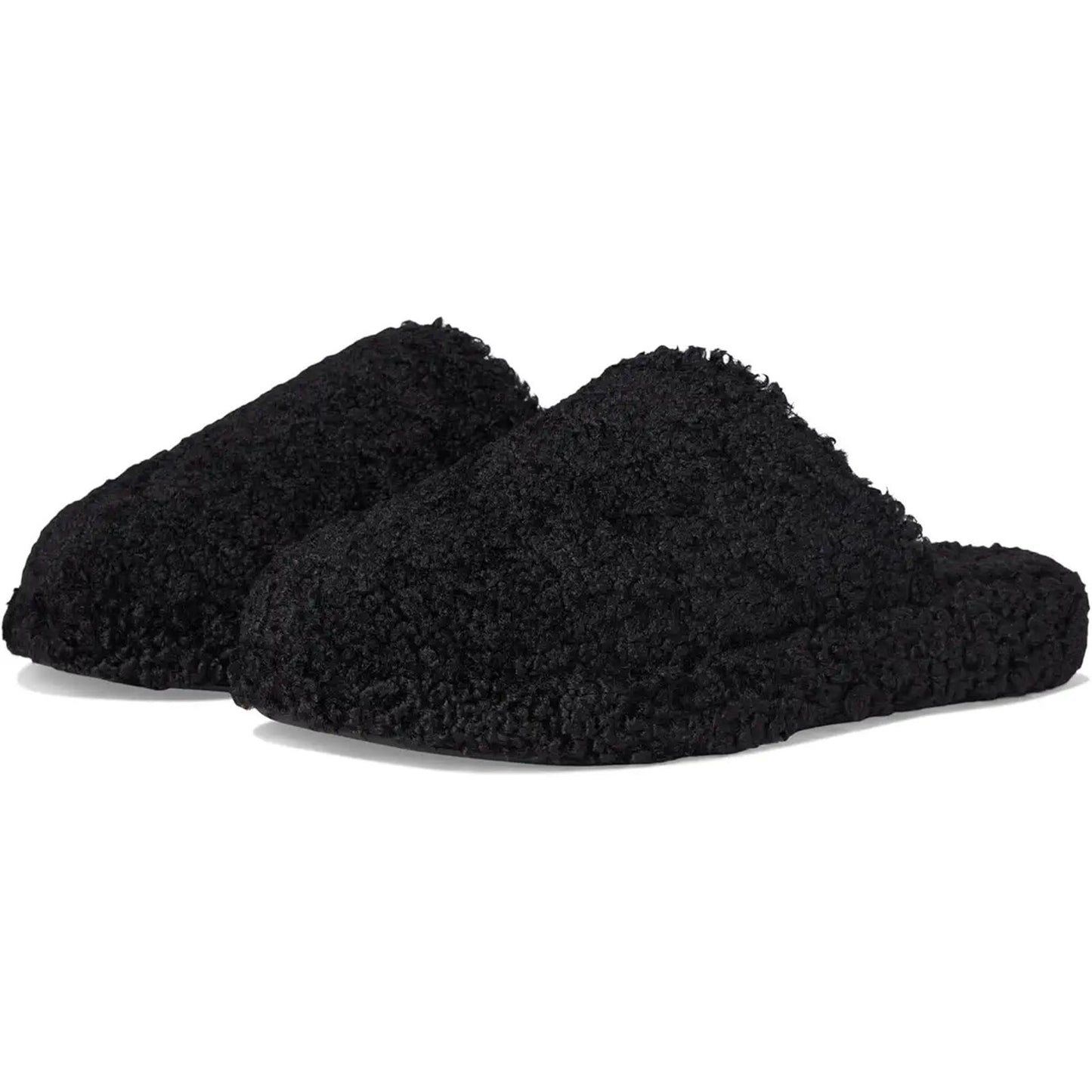 FitFlop Womens Iqushion D-Luxe Padded Teddy Mules US 9 Black Fleece NIB