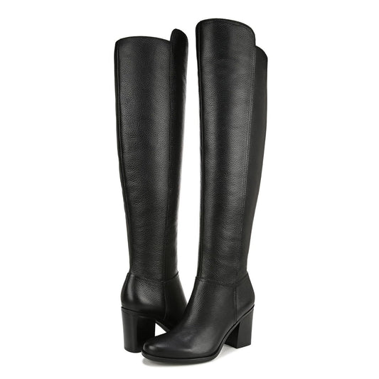Naturalizer Womens Kyrie Heeled Knee High Boots US 8.5 Wide Black Leather NIB