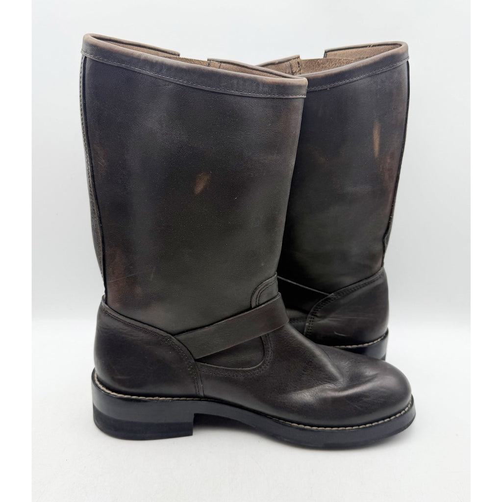RE/DONE Womens Vintage Engineer Mid Calf Boots EU 40 US 10 Black Leather NWOB