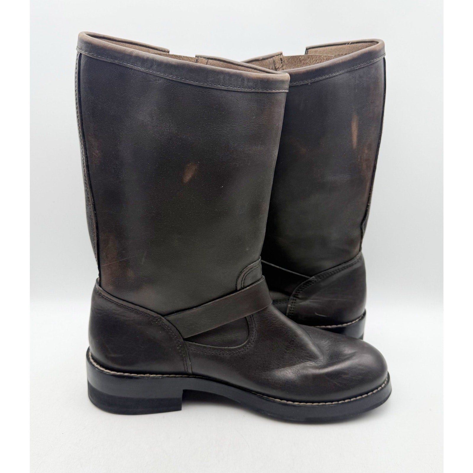 RE/DONE Womens Vintage Engineer Mid Calf Boots EU 40 US 10 Black Leather NWOB