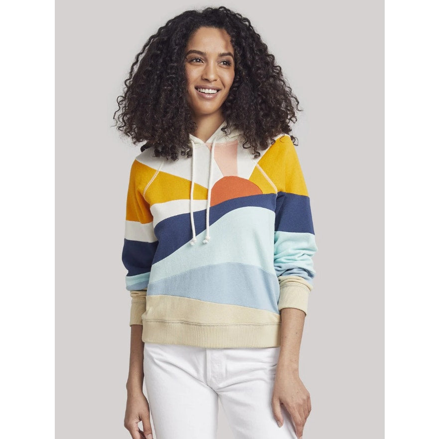 FAHERTY Women's Regular Soleil Hoodie Sweatshirt Medium Sunset Sun & Sea NWT