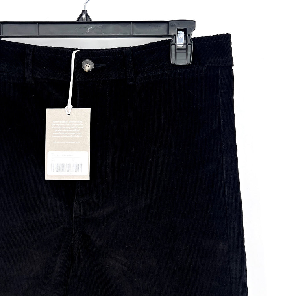 Everlane Womens The Corduroy Wide-Leg Pants Size 10 High Rise Black NWT