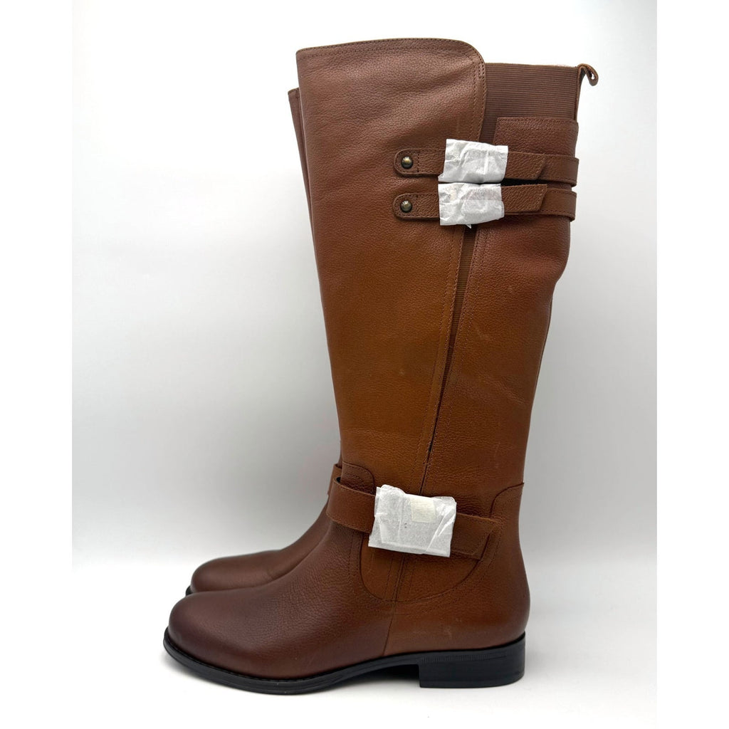 Naturalizer Womens Jessie Knee High Riding Boots Size 7 Wide Brown Cinnamon NIB