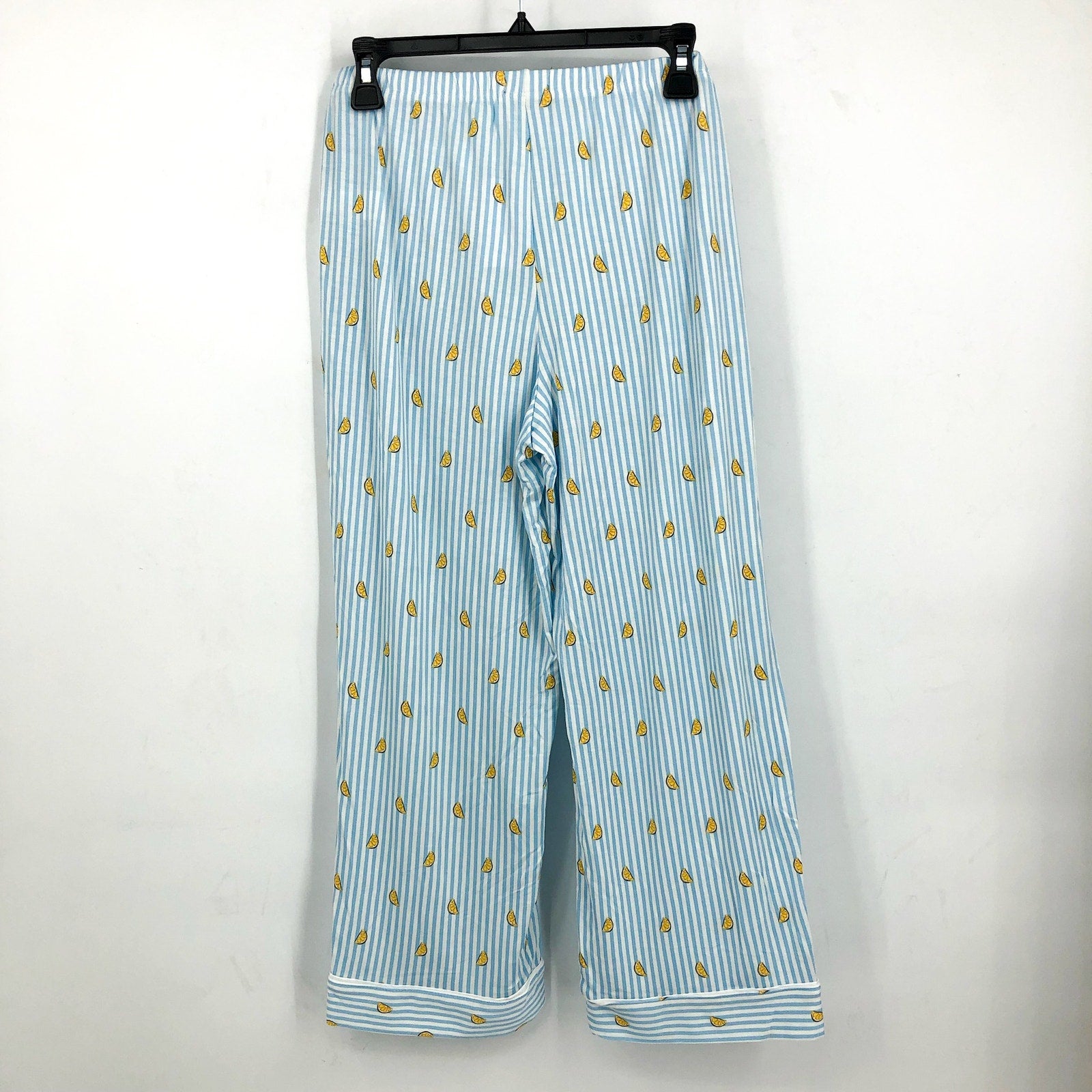 KATE SPADE Women's Citrus Striped Cropped 2-Piece Pajama Set Medium Blue NWT