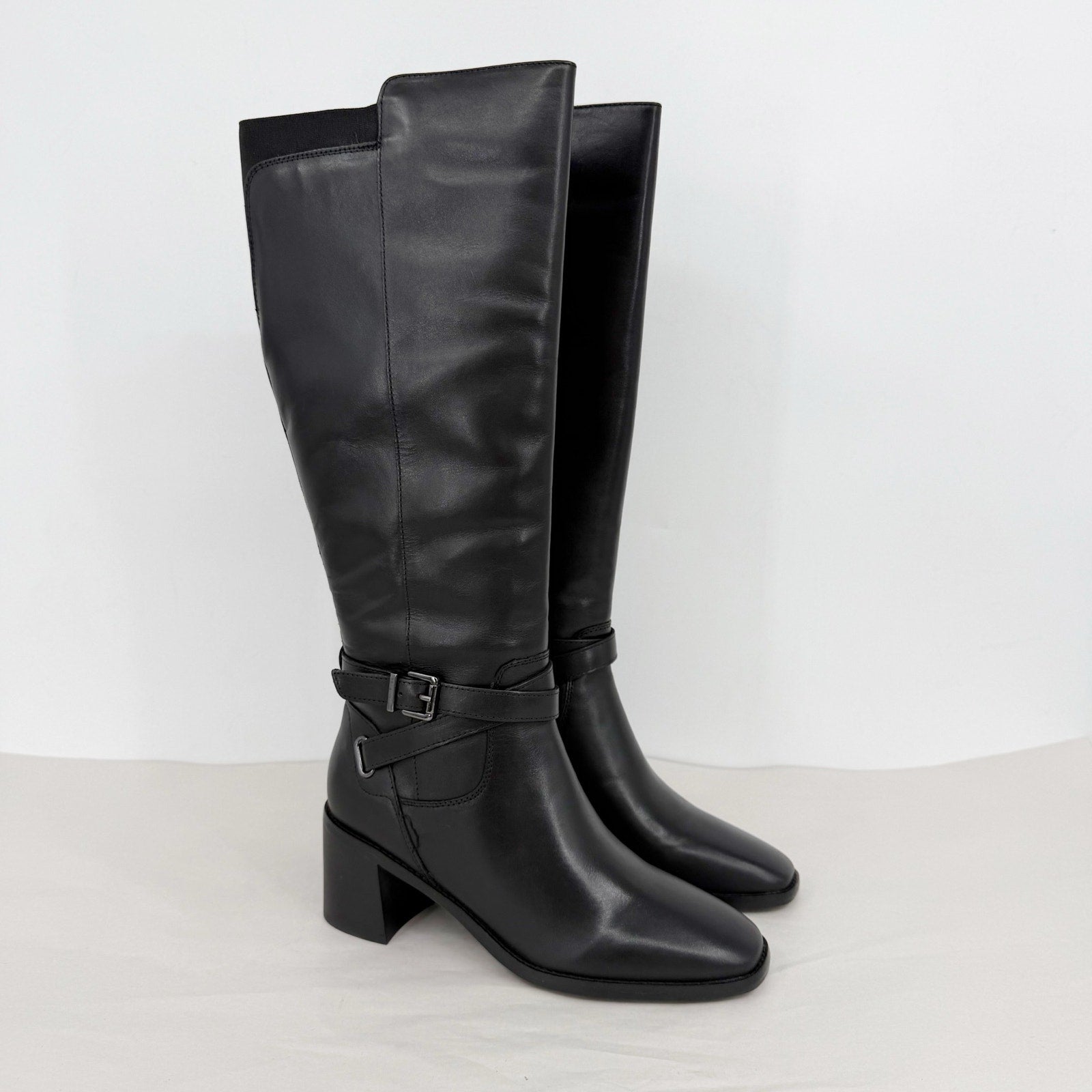 Easy Spirit Womens Noma Knee High Boots US 7 M Black Leather NIB