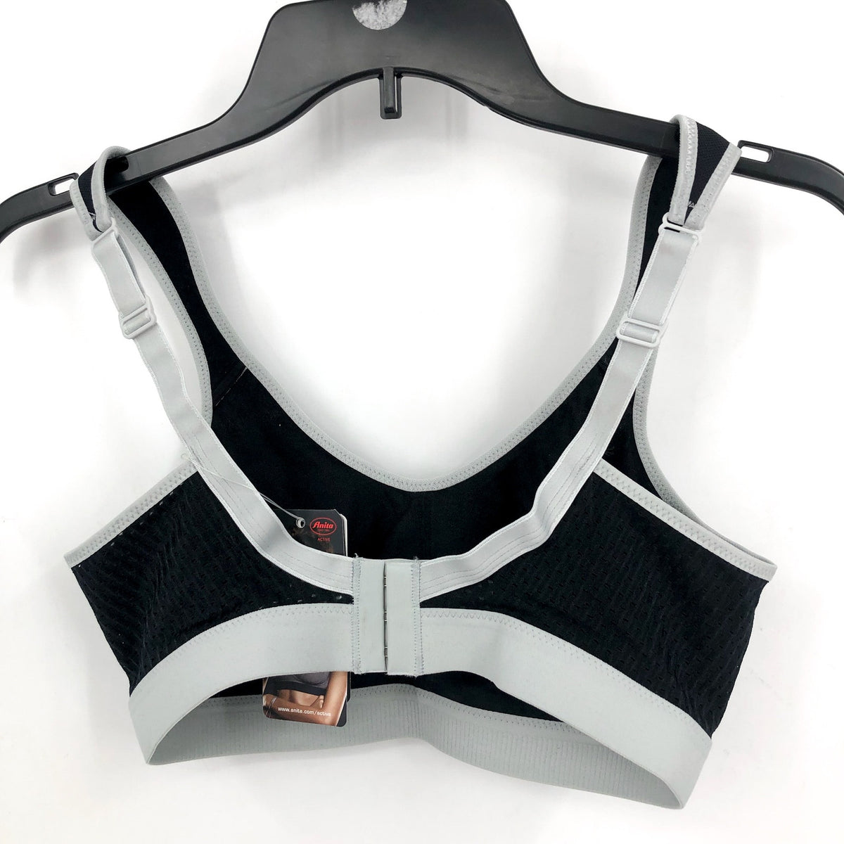 ANITA ACTIVE Women's Extreme Control Sports Bra Size 36B Black Grey Wirefree NWT