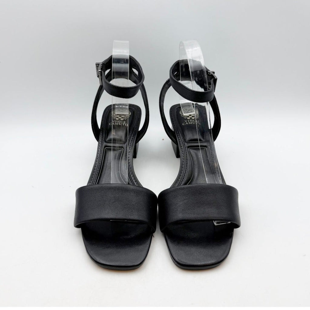 Vince Camuto Womens Acaylee Heeled Sandals Size 7.5 WIDE EU 38 Black NIB