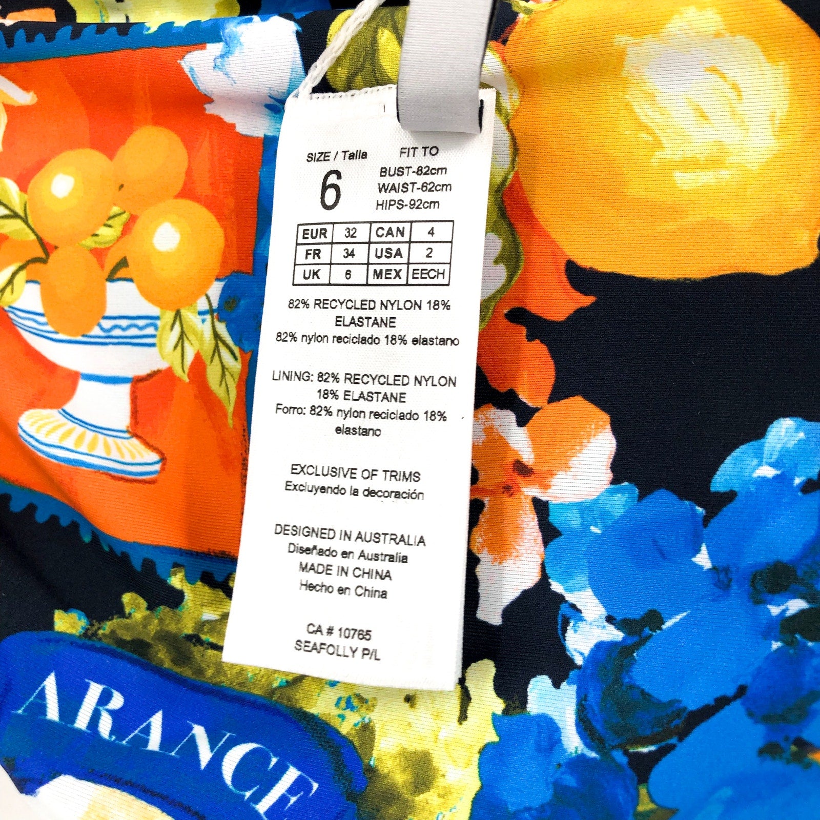 SEAFOLLY Women's Ciao Bella Hipster Swim Bottom Size 2 Blue Floral Printed NWT
