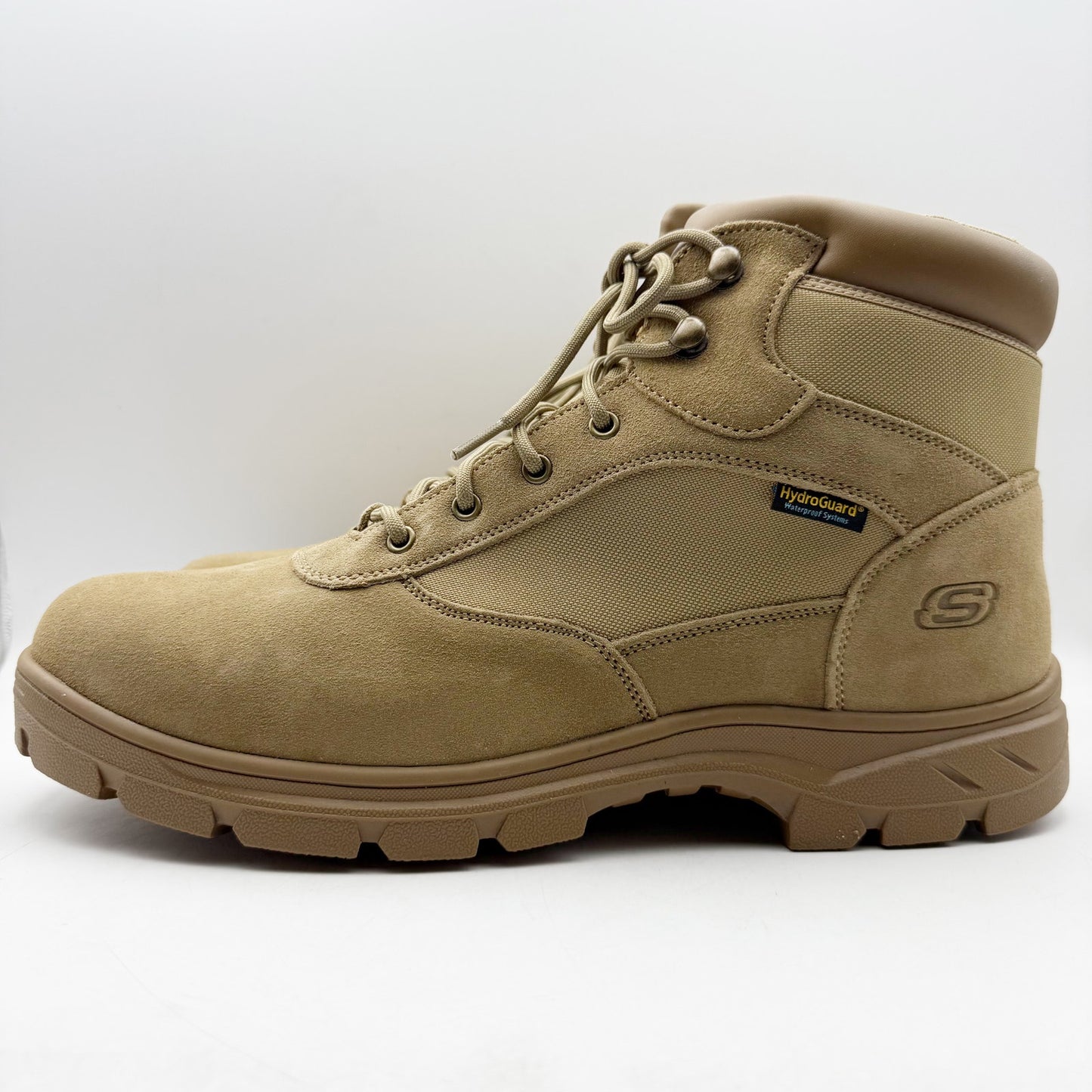 Skechers Mens Work Wascana Millit WP Boots US 15 Tan Leather Relaxed Fit NIB