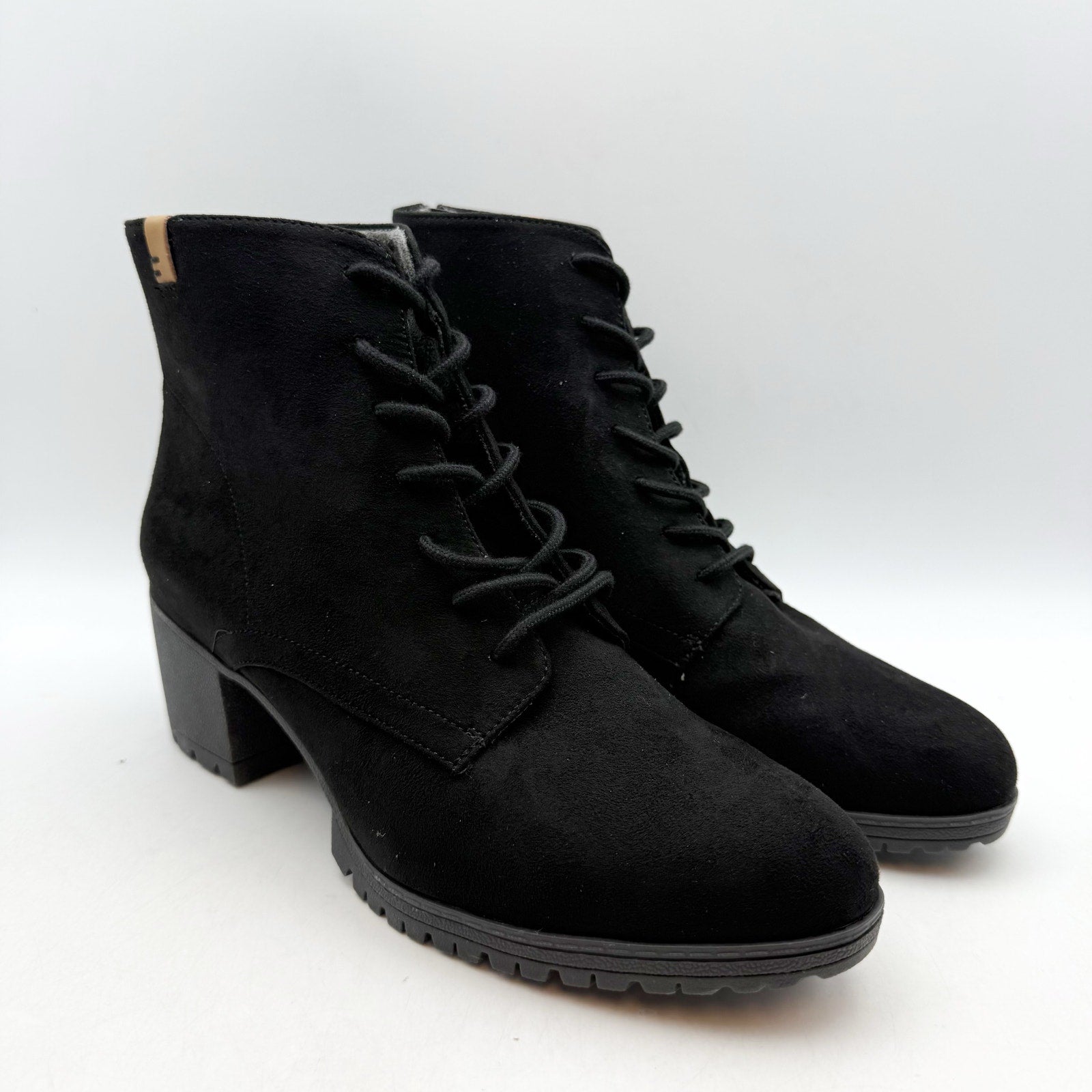 Dr. Scholl's Womens Laurence Heel Booties US 8 M Black Microsuede NIB