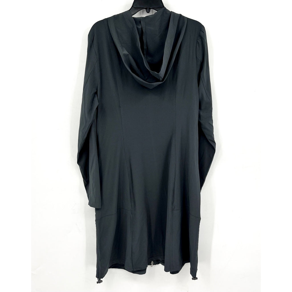 WEARABLE XCVI Active Rufino Stretch Jacket Dress Large Charcoal Grey Hooded NWT