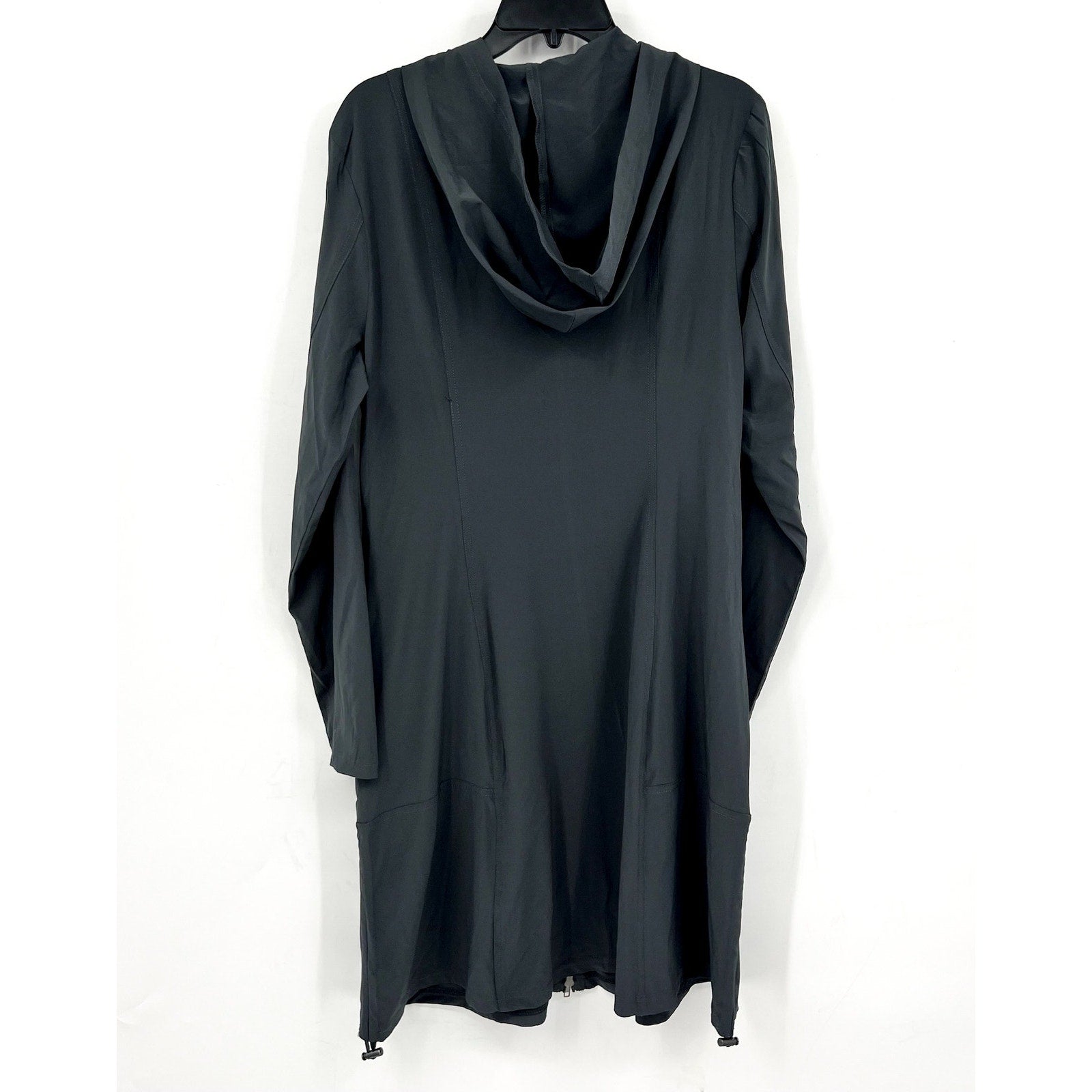 WEARABLE XCVI Active Rufino Stretch Jacket Dress Large Charcoal Grey Hooded NWT