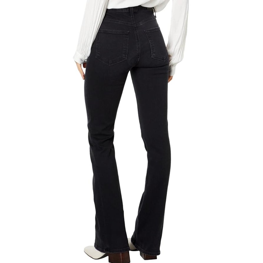 PAIGE Women's High Rise Laurel Canyon Flare Jean Size 30 US 10 Black Willow NWT