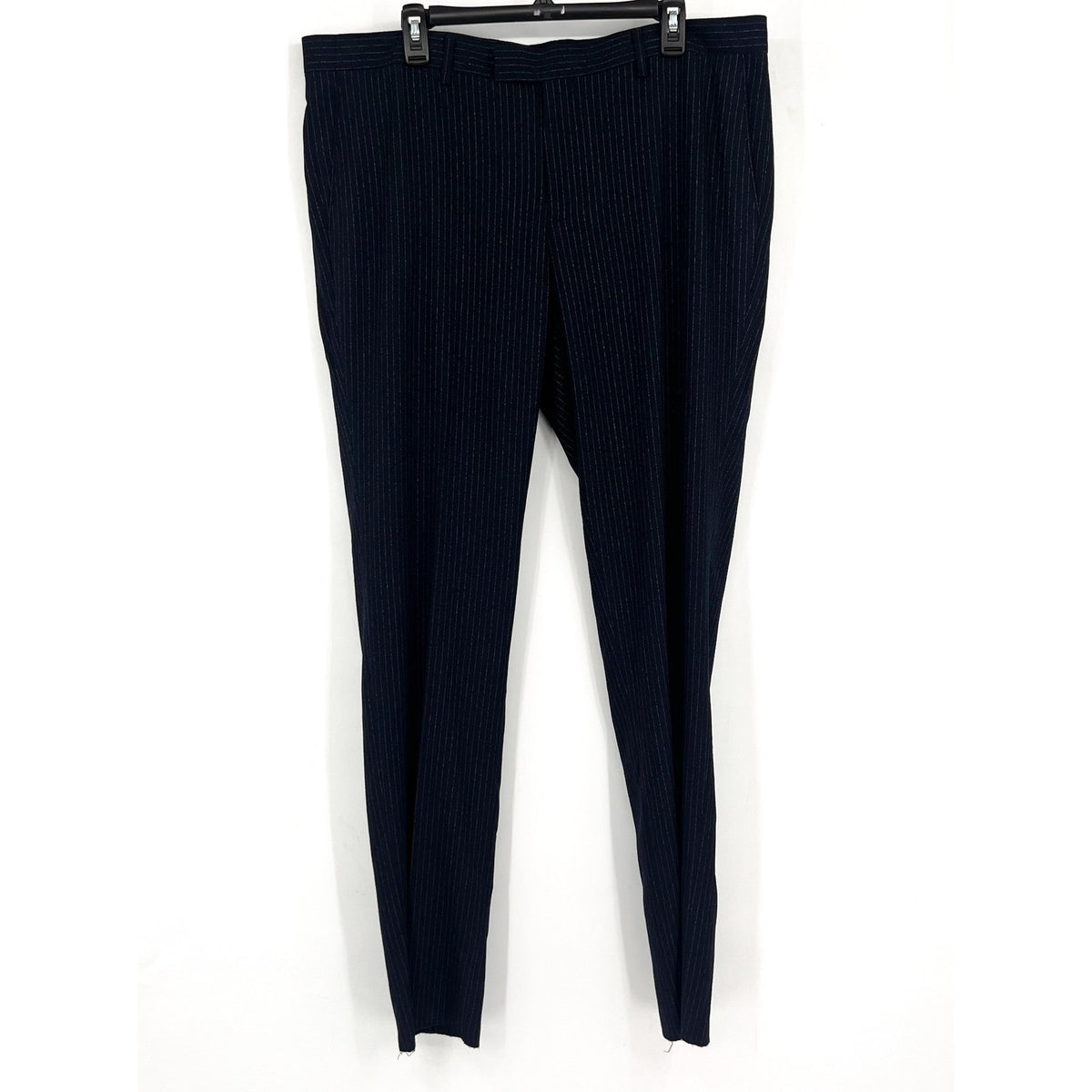 SOUL OF LONDON Men's Flat Front Dress Pants 40R Navy Blue Pinstriped NWOT