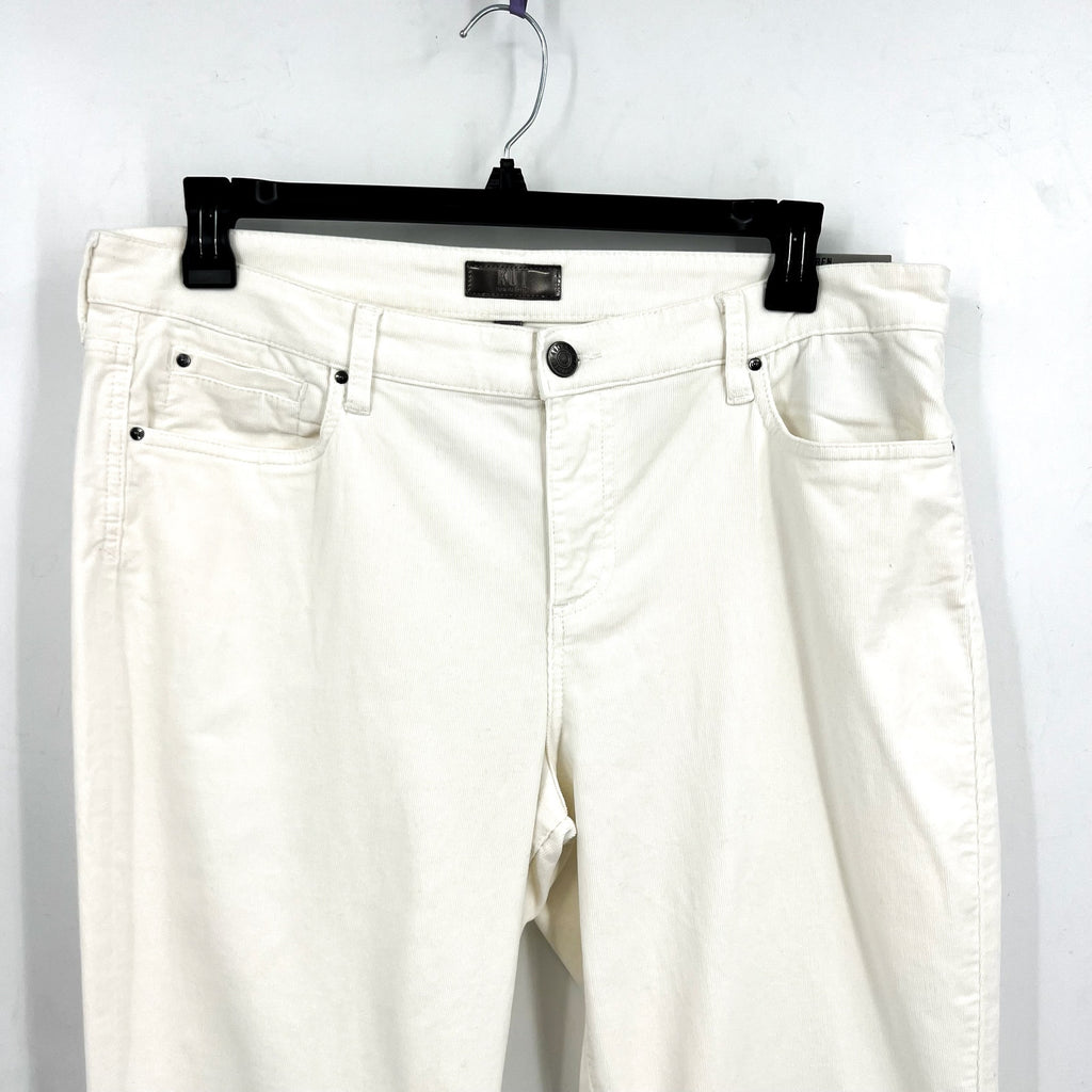KUT FROM THE KLOTH Womens Karen Baby Bootcut Jeans Size 16 White Pearl Denim NWT
