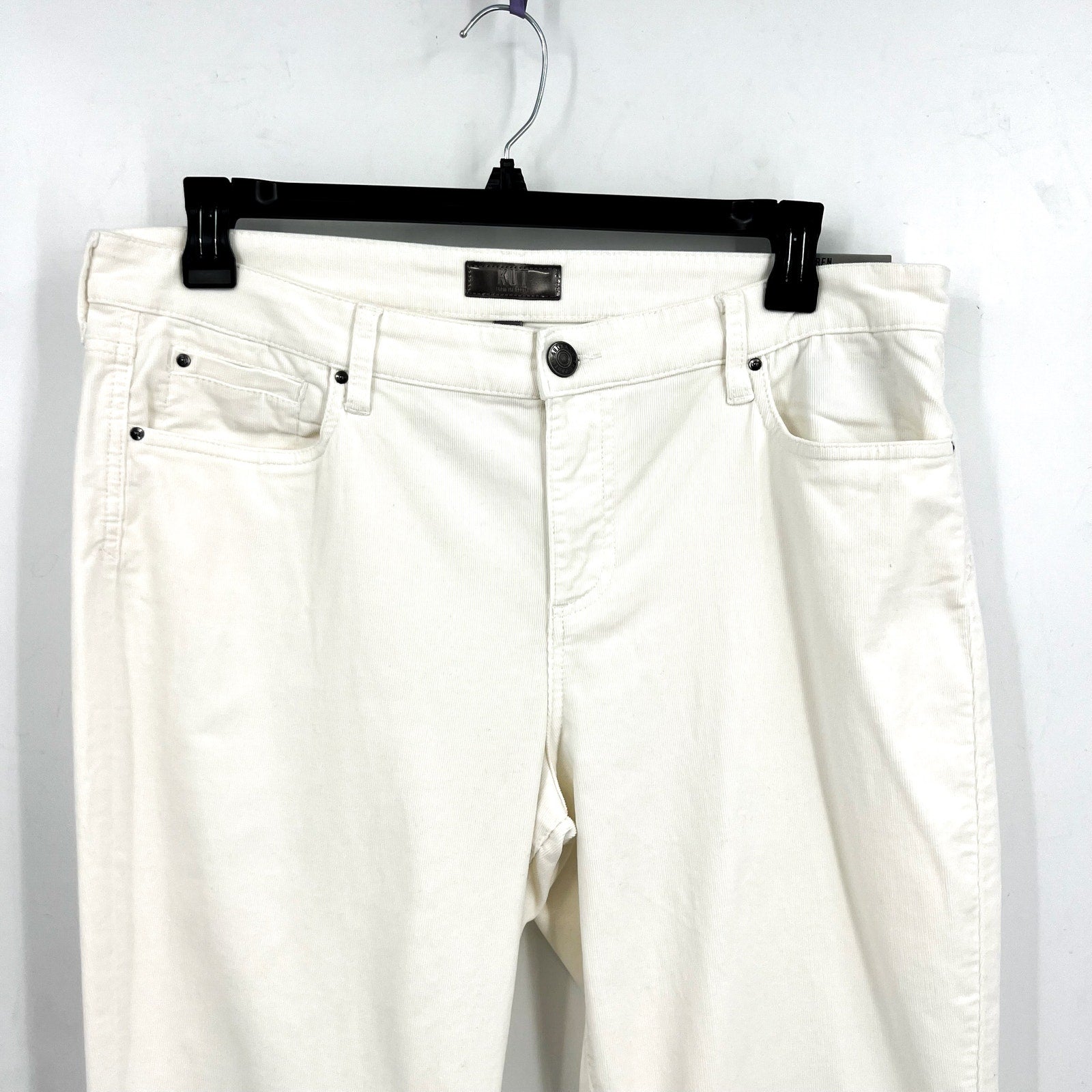 KUT FROM THE KLOTH Womens Karen Baby Bootcut Jeans Size 16 White Pearl Denim NWT