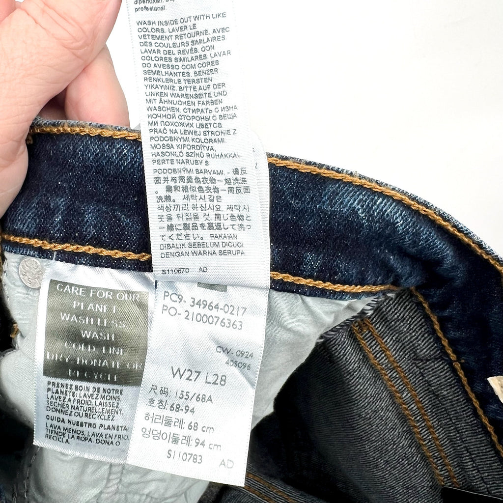 Levi's Womens Wedgie Straight Ankle Jeans 27x28 Indifferent Indigo 349640217 NWT
