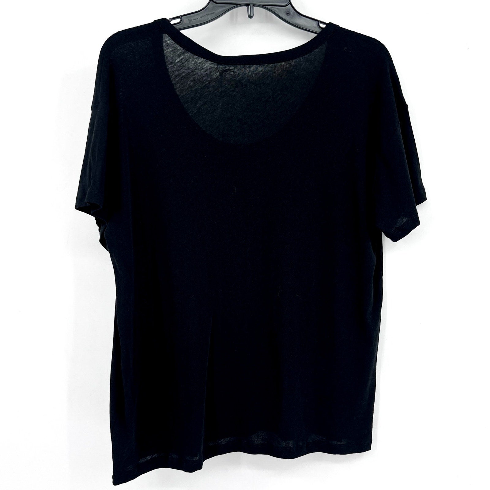 EVERLANE Women's The Air Scoop-Neck Tee Medium Black Short Sleeve NWT