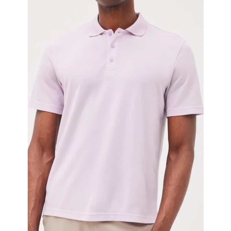OUTDOOR VOICES Men's Birdie Polo XXS Light Purple Lavender Short Sleeve NWT