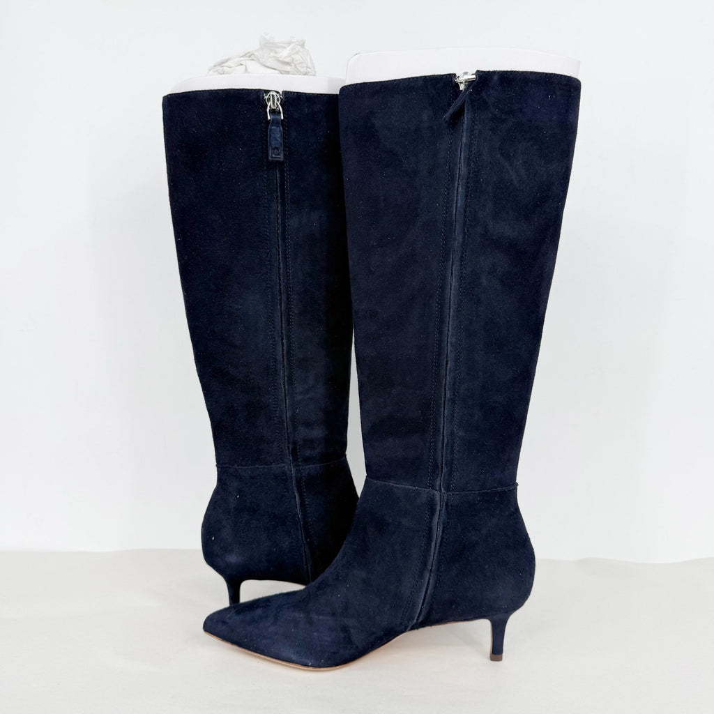 Lauren Ralph Lauren Womens McKay Knee High Boots Size 6 B Navy Blue Suede NIB