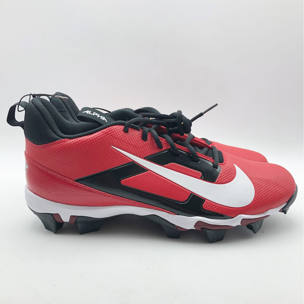 Nike Men's Alpha Menace 4 Shark Football Cleats Size 12 Red White NWOB