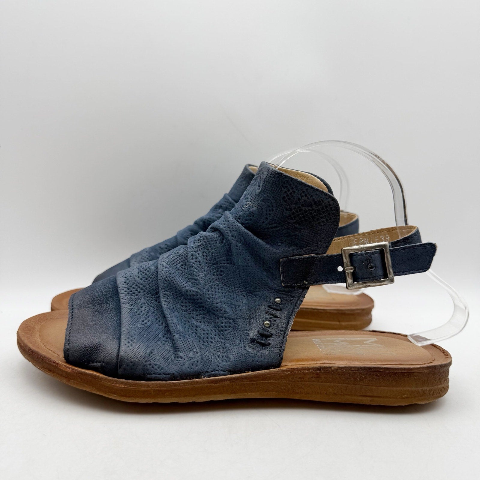 Miz Mooz Womens Fermie Sandals EU 39 US 8.5 Blue Leather NWOB