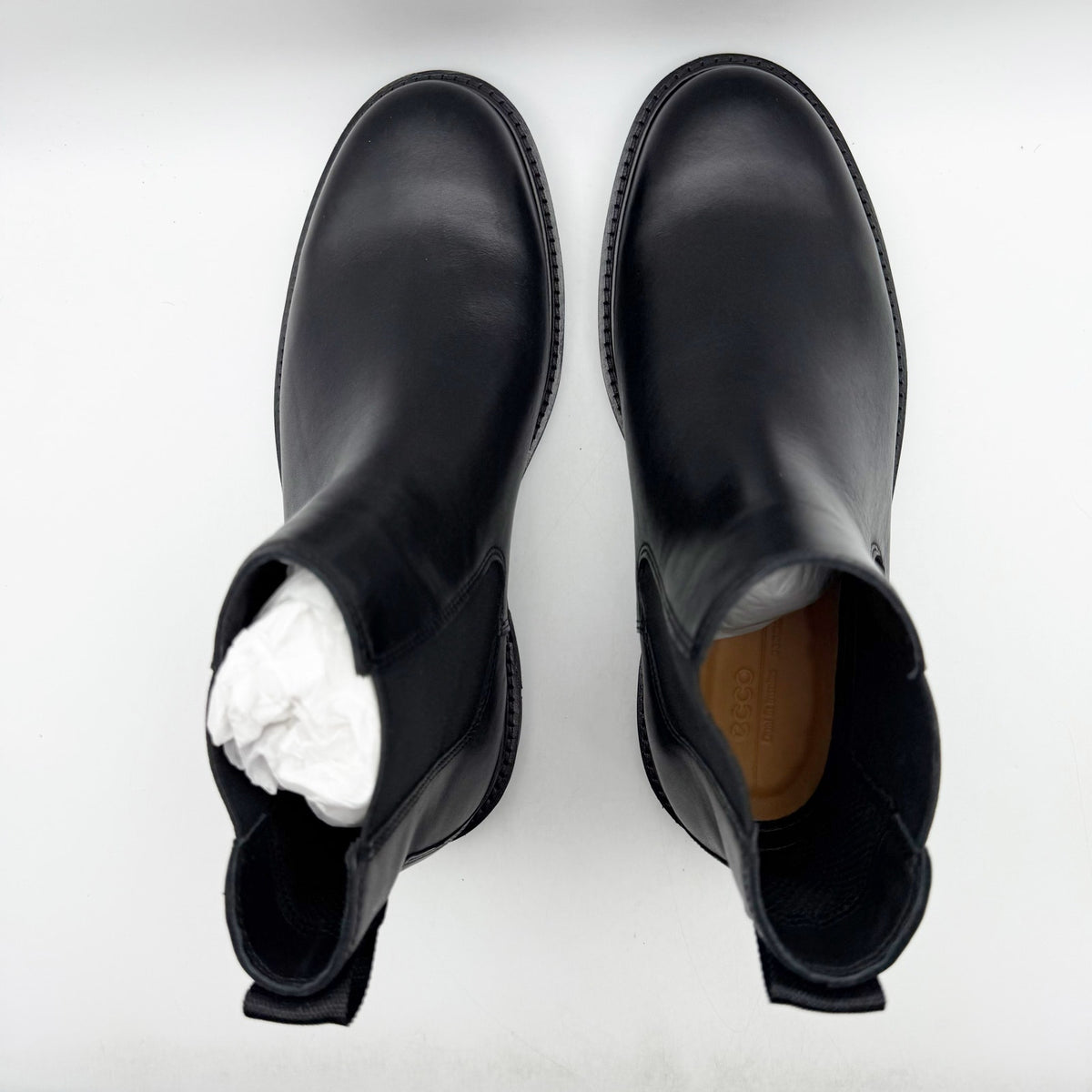 ECCO Mens Metropole London Chelsea Boots EU 46 US 12-12.5 Black Leather NWOB