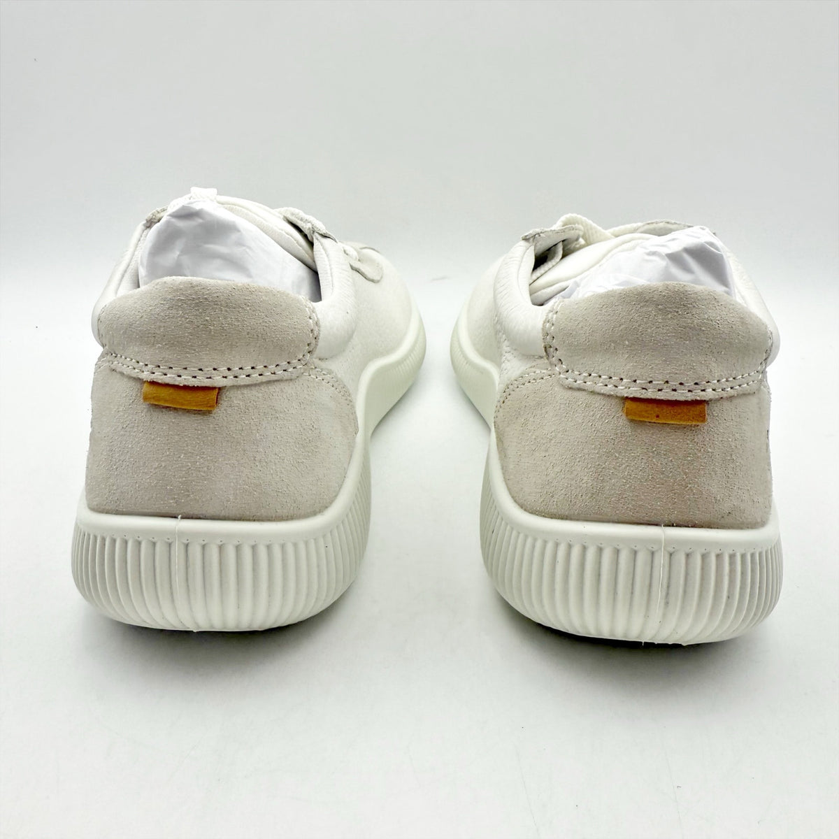 ECCO Womens Soft Zero Sneakers EU 41 US 10-10.5 Cream White Leather NIB