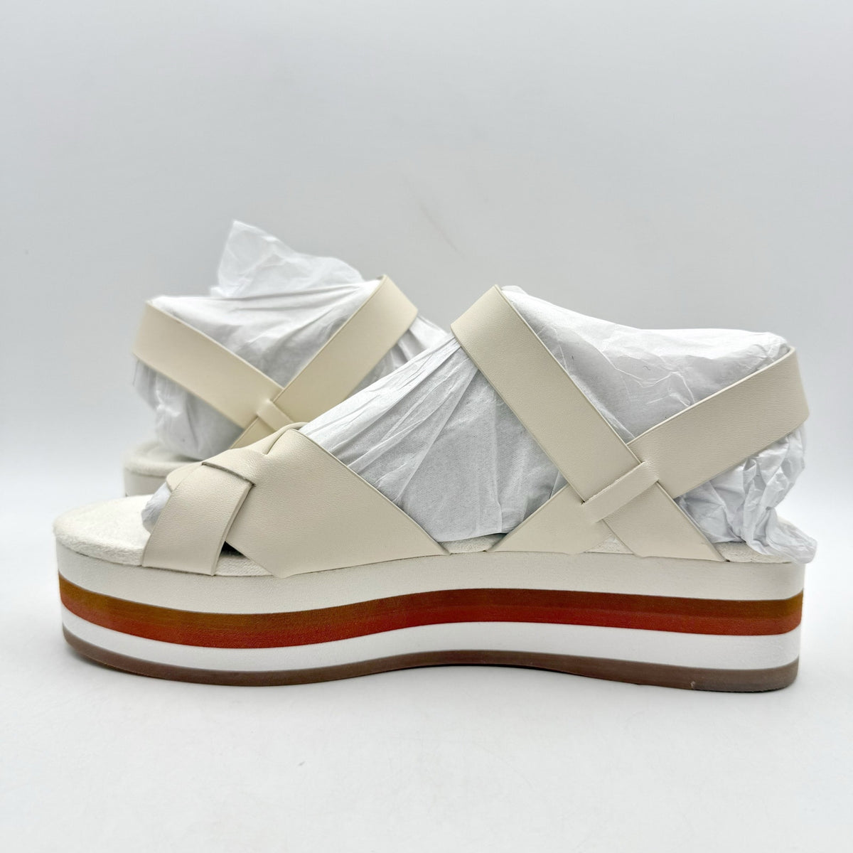 Kelsi Dagger Womens Brooklyn Breeze Platform Sandals Size 7.5 White Leather NIB