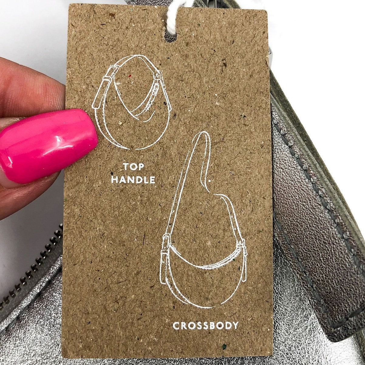 MADEWELL Essential Convertible Top Handle Crossbody Mini Bag Silver NP326 NWT