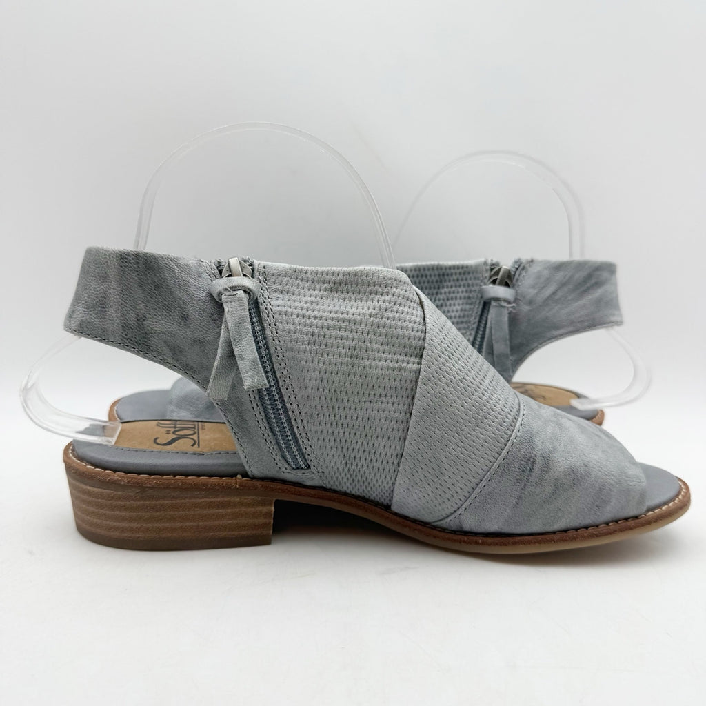 SOFFT Womens Natalia Heeled Sandals Size 7.5 M Grey Blue Suede NWOB