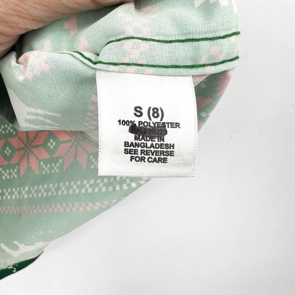 Magellan Boys Laguna Madre Holiday Fair Isle Fishing Shirt Small Green Red NWOT
