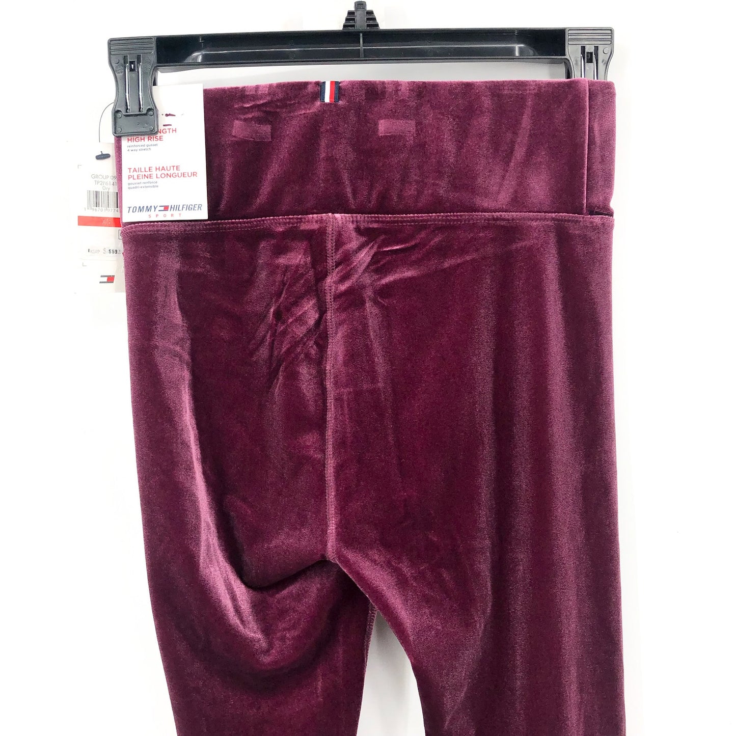 TOMMY HILFIGER Women's Velvet Active Leggings Crushed Grape XS