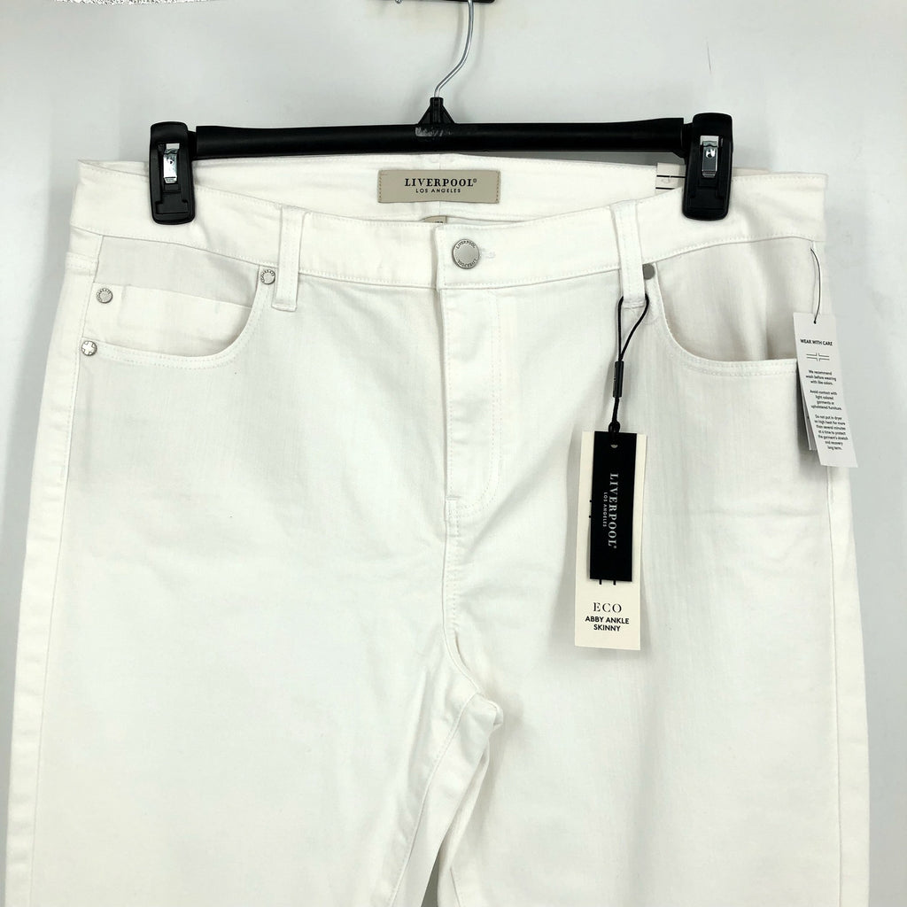 LIVERPOOL Abby Skinny Ankle Jeans Size 14 Bright White Mid Rise Stretch NWT