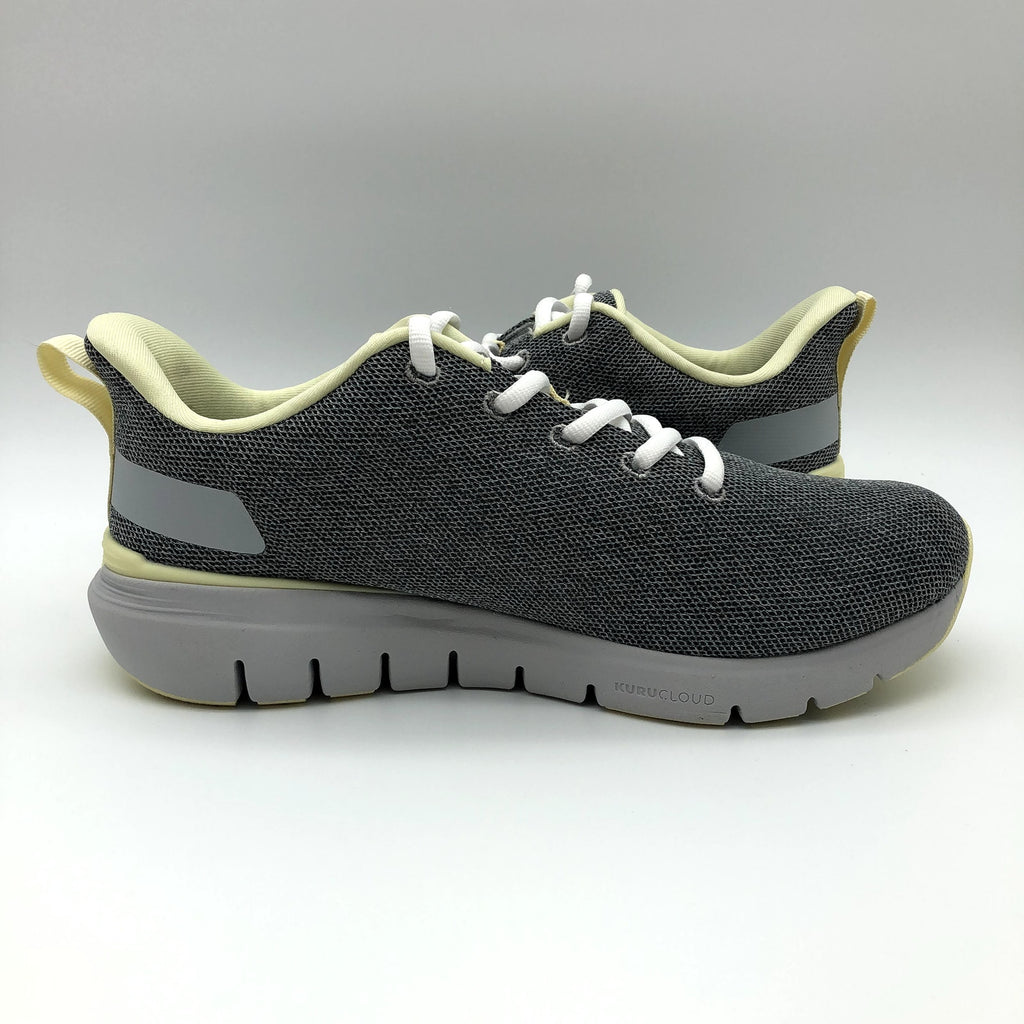 KURU Womens Flex Via Sneakers Size 10.5 Dove Gray Pale Lime Athletic Shoes NWOB
