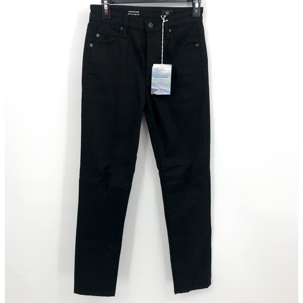 AG Adriano Goldschmied Womens Alexxis Vintage Slim Jeans Size 27 Black NWT