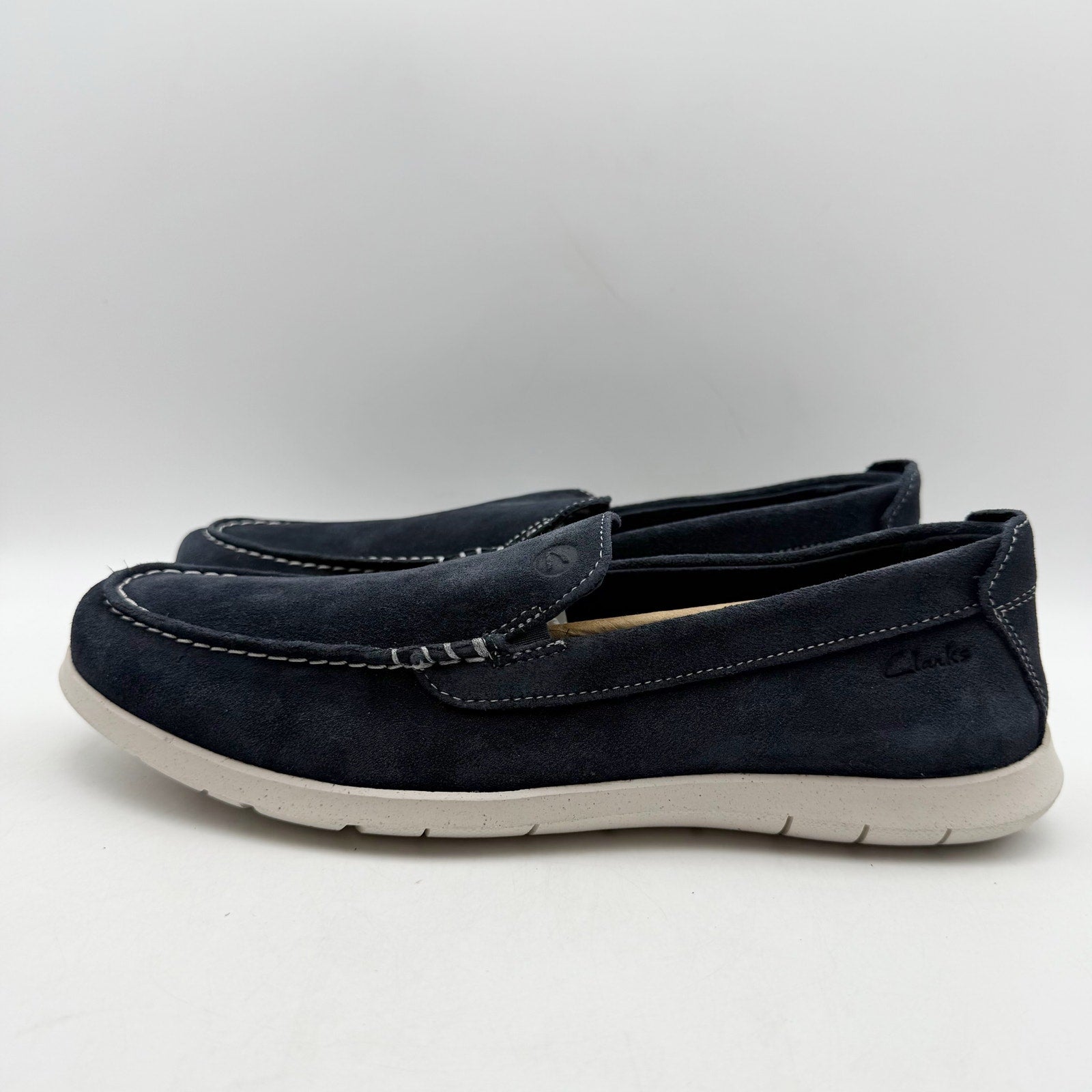 Clarks Mens Flexway Step Casual Sneakers US 8.5 EU 41.5 Navy Blue Suede NWOB