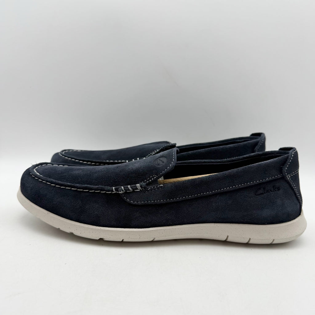 Clarks Mens Flexway Step Casual Sneakers Size 8.5 EU 41.5 Navy Blue Suede NWOB