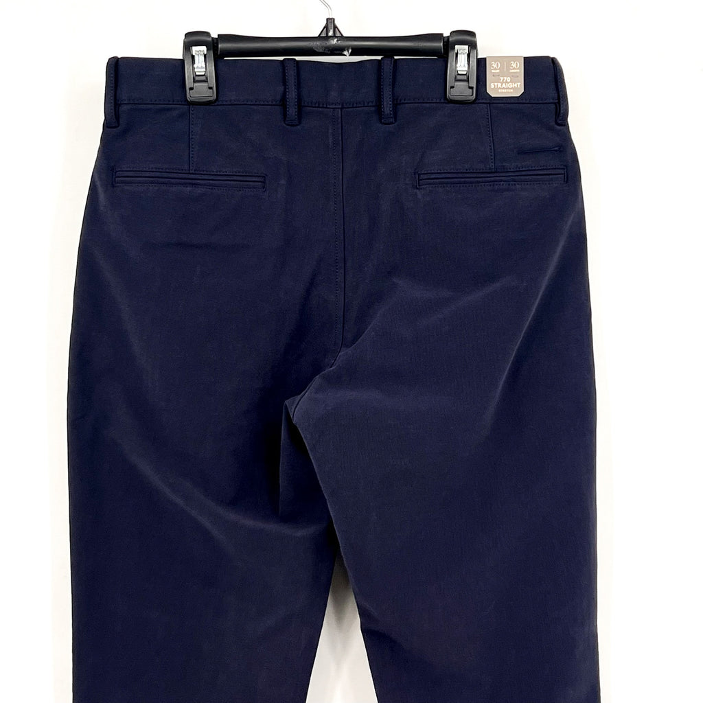 J.CREW Mens 770 Straight-Fit Tech Pants 32x30 Navy Blue Midweight BU844 NWT
