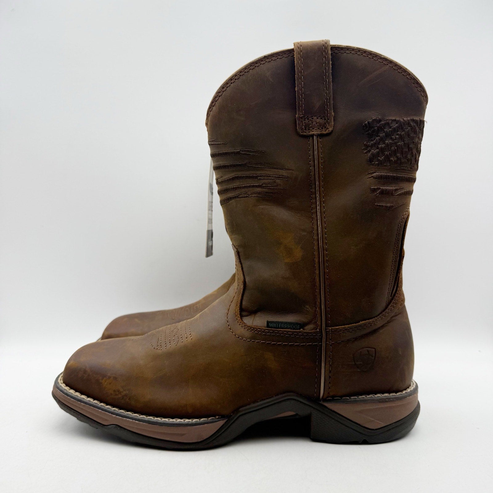 Ariat Womens Anthem Patriot Mid Calf Boot US 7 M Distressed Brown Leather WP NWT